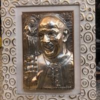 Quadro papa francesco in lamina Argento