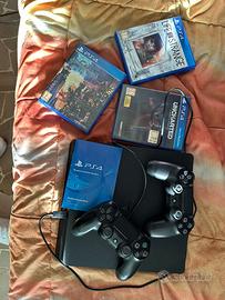 Playstation 4 Slim 1TB + 2 Joystick ps4 + 3 giochi