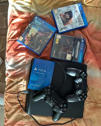 Playstation 4 Slim 1TB + 2 Joystick ps4 + 3 giochi