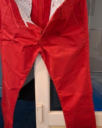 pantaloni uomo rossi
