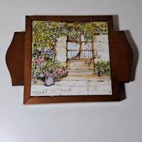 Sottopentola ceramica dipinta a mano vintage IT