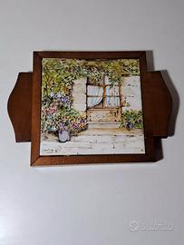 Sottopentola ceramica dipinta a mano vintage IT