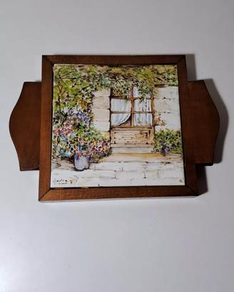 Sottopentola ceramica dipinta a mano vintage IT
