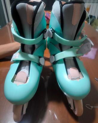 Roller Pattini bambina PLAY5 verde Oxelo