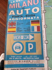 Vecchia Cartina Milano in auto  TRATTABILE