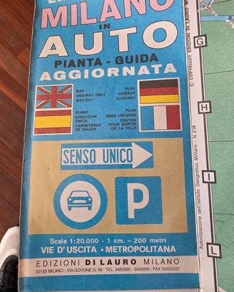 Vecchia Cartina Milano in auto  TRATTABILE