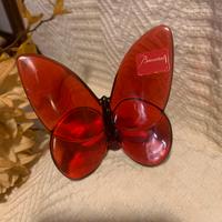 Farfalla rosso rubino in cristallo Baccarat