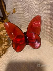 Farfalla rosso rubino in cristallo Baccarat
