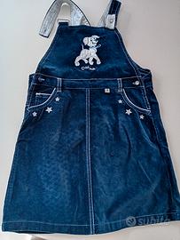 vestito salopette velluto disney 5-10 anni