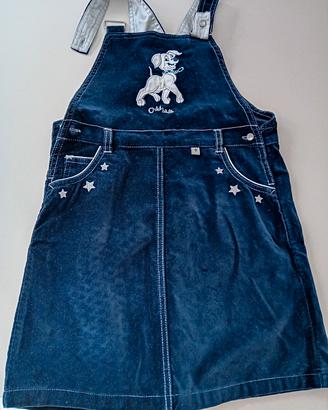 vestito salopette velluto disney 5-10 anni