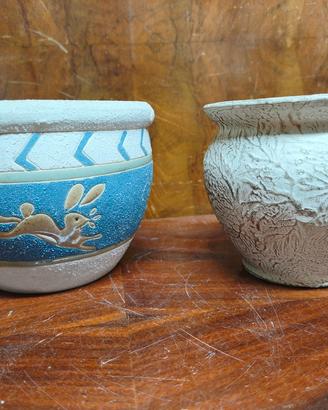 Vaso in terracotta + vaso in ceramica