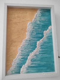 Quadro decorativo onda mare e spiaggia