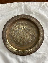 Antico Piatto d’Epoca in ottone Stella di Davide