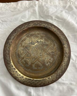 Antico Piatto d’Epoca in ottone Stella di Davide