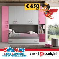 Cameretta ponte - Colori a scelta - Reti a doghe