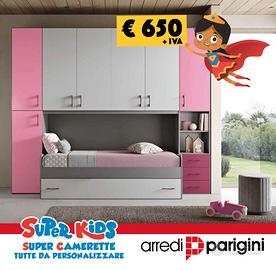 Cameretta ponte - Colori a scelta - Reti a doghe