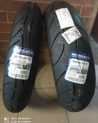 coppia pneumatici moto Metzeler m7 rr