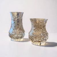 2 vasetti in cristallo tagliato – 11 e 15 cm