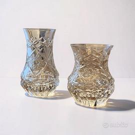 2 vasetti in cristallo tagliato – 11 e 15 cm