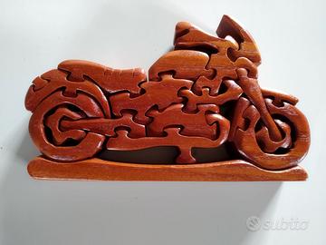 Puzzle Moto 3D in legno fatto a mano