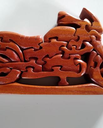 Puzzle Moto 3D in legno fatto a mano