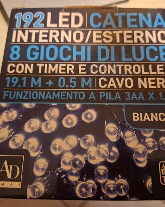 192 Led 8 giochi di luce bianca con timer 