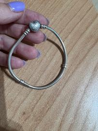 Bracciale Pandora originale chiusura cuore pave'