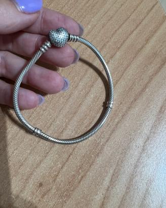 Bracciale Pandora originale chiusura cuore pave'
