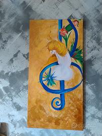 Quadro acrilico e olio 50x100