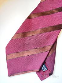 Cravatta Ferragamo Borgogna regimental 100% seta