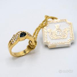 ANELLO  G U L V I NORO18KT ZAFFIRODIAMANTI CAS.57