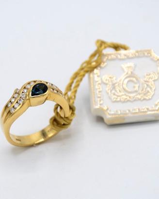 ANELLO  G U L V I NORO18KT ZAFFIRODIAMANTI CAS.57