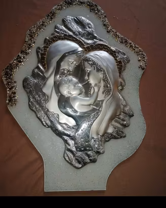 Quadro argento sacra famiglia 