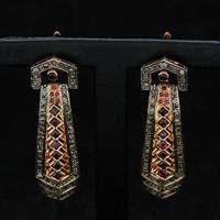 ORECCHINI MONARCH ORO18KT DIAMANTI 1.70CT RUBINI 3