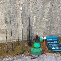Canne e attrezzatura varia per trota torrente