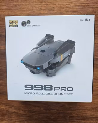 Drone 998 Pro pieghevole con 3 batterie di riserva