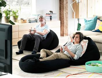 RISÖ Ikea pouf beanbag nero