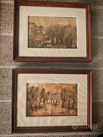 quadri con cornice di legno