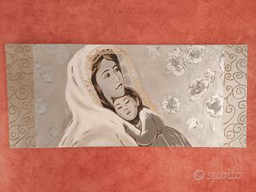 Quadro capezzale sacra famiglia in tela  150x65