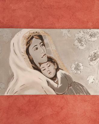 Quadro capezzale sacra famiglia in tela  150x65