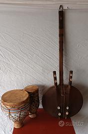 Coppia di strumenti musicali Africani 