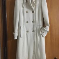 Cappotto donna lana doppio petto bianco tg.44