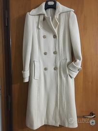Cappotto donna lana doppio petto bianco tg.44