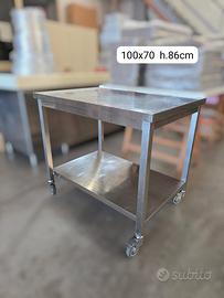 Tavolo inox professionale con ruote 

70 cm