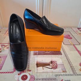 Mocassini con tacco donna Valleverde nere 37 