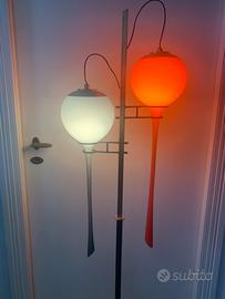 Lampada Stilnovo anni 50 ottone vetro marmo