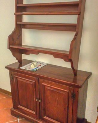 •Credenza Rustica con Piattaia in Legno Massello 