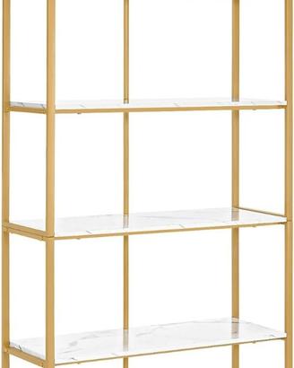 Scaffale Libreria bianco e oro