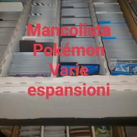 Mancolista carte Pokémon vari set più info in foto