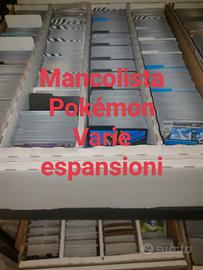 Mancolista carte Pokémon vari set più info in foto